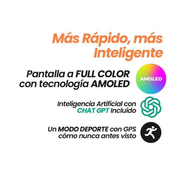 Reloj Inteligente 23 Luxe Negro - Malla Metálica Negra - Imagen 4