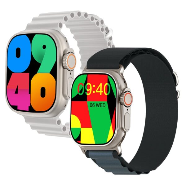 Reloj Inteligente Smartwatch 29 Ultra + Gold – Malla Ocean Blanca + Malla Deportiva Azul - Imagen 2